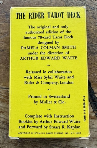 Vtg 1971 The Rider Tarot Deck ORIGINAL WAITE CARDS Complete w/ Instructions - Picture 2 of 9