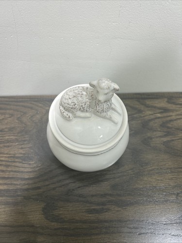 JULISKA Berry & Thread Clever Creatures Henri Lamm Deckeldose Whitewash NEU - Bild 2 von 5