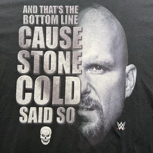Stone Cold Steve Austin WWE Men’s 2XL Black T-Shirt Bottom Line Said So Graphic