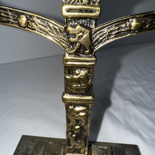 Vintage Solid Brass Menorah Zodiac Hanukkah Jewish 7 Branch 9”x6” - Picture 7 of 11