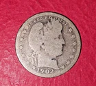 1902-S  Barber Quarter - Circulated