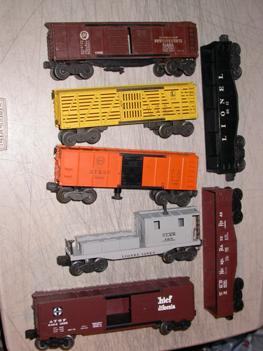 Lionel O 027 Lot - 7 Postwar Rolling Stock Freight Cars Work Caboose X3464 X2458 - Picture 3 of 6
