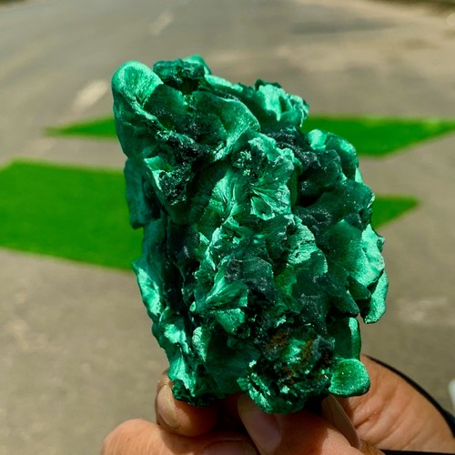 Pietra malachite velluto naturale 195G grappolo occhio di gatto campione minerale grezzo - Foto 4 di 24