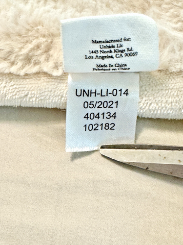 UNHIDE For Love Not Fur - Faux Fur Throw Blanket "Beige Bear" 50 x 60 * So SOFT - Picture 8 of 10