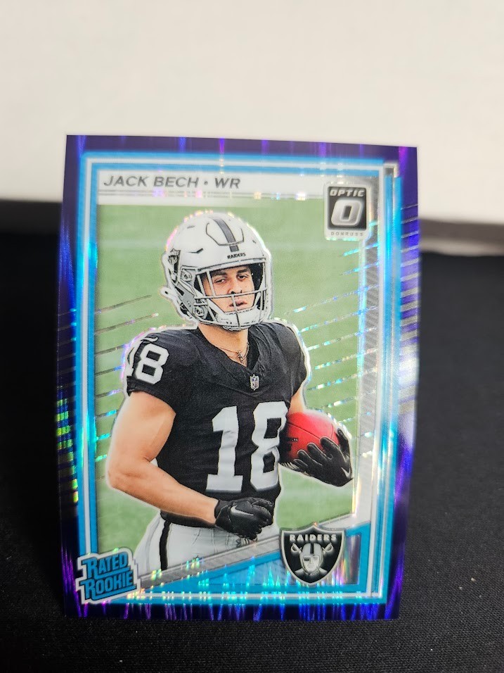 2025 Panini Donruss Optic Jack Bech #211 Rated Rookie Purple Shock Raiders