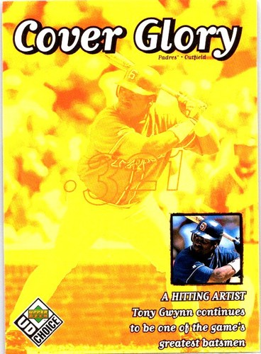 1999 UD Choice #34 Tony Gwynn San Diego Padres Baseball Card - Picture 1 of 2