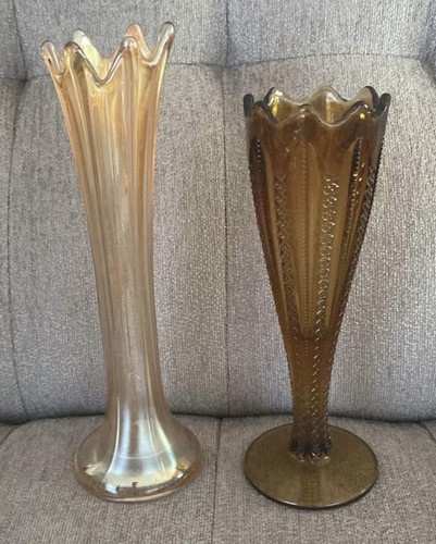 Set Vintage Vasen Indiana Glas Reißverschluss Band Karneval geschwungen Stretch irisierend - Bild 2 von 10