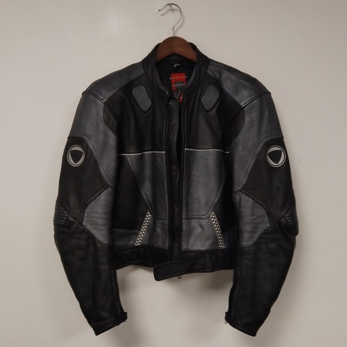 Mens Vintage Race Line by Schuh Boxy Fit Size 56 Leather Racing Biker Jacket - Picture 13 of 18