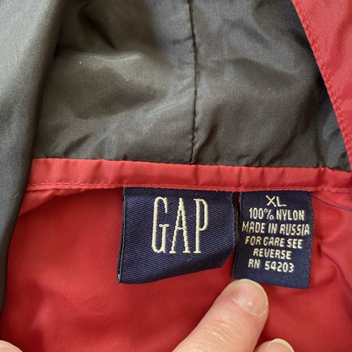 Gap Anorak Rain Jacket Windbreaker Men’s XL Red Pullover Pockets 1/4 Zip hoodie - Picture 9 of 11