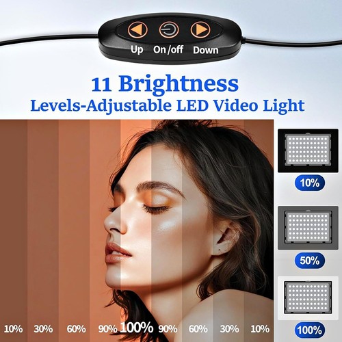 2 PACK LED VIDEO PHOTO LIGHTING KIT WITH BARNDOOR COLOR FILTERS TRIPOD STAND 15W - Picture 5 of 13