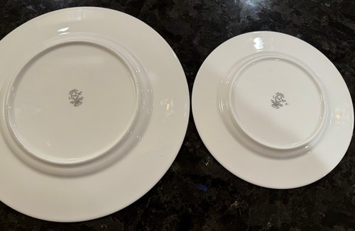 Juego de 2 platos de cena y ensalada Lenox Opal Innocence detalle platino porcelana de hueso fino - Imagen 2 de 3