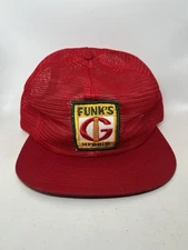 Vintage K-Brand Funk's G Hybrid All Mesh Snapback Trucker Hat Red - Made In USA