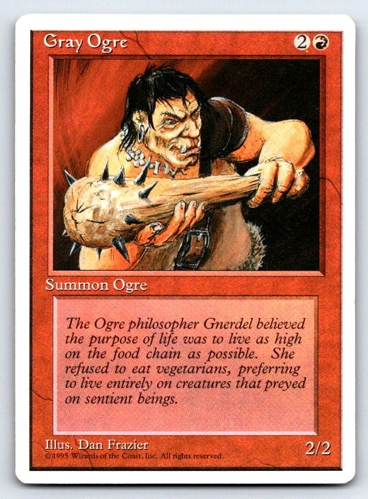 Gray Ogre Common Fourth Edition Magic: The Gathering Lightly Played