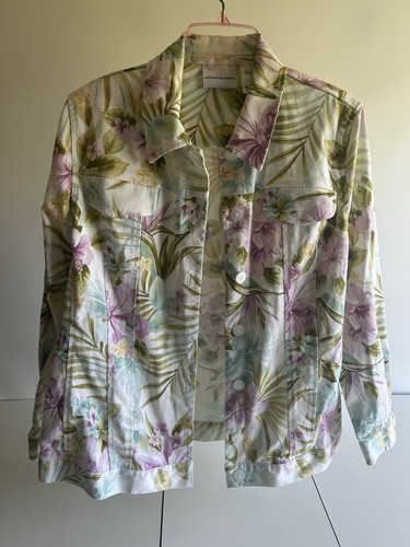 Chaqueta floral multicolor para mujer Alfred Dunner talla 16
