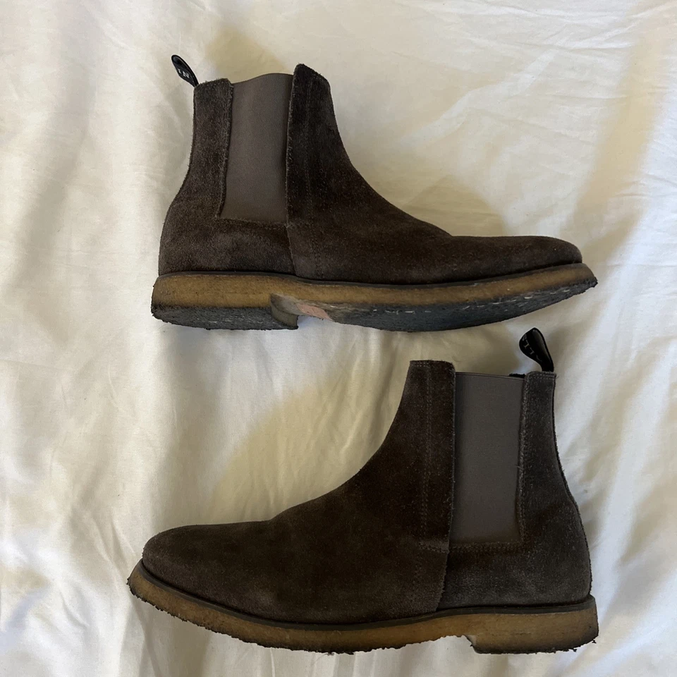 AllSaints Rhett Gris Chelsea Gamuza Cuero Botas Para Hombre Talla EU 40 US 7 Tobillo Foto 2 de 4