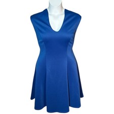 Fashion to Figure Royal Blue V-Neck Fit & Flare Dress Women's Plus 1X EUC