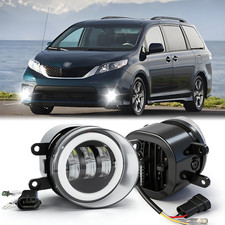 Fit 2011-2017 Toyota Sienna Clear Lens Pair Bumper Fog Light Lamp Replacement