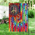 Hippie Sunflower. Peace Sign Flag Graden Flag