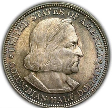 1893 COLUMBIAN COMMEMORATIVE HALF DOLLAR ANACS MS 63 GORGEOUS ORIGINAL TONE