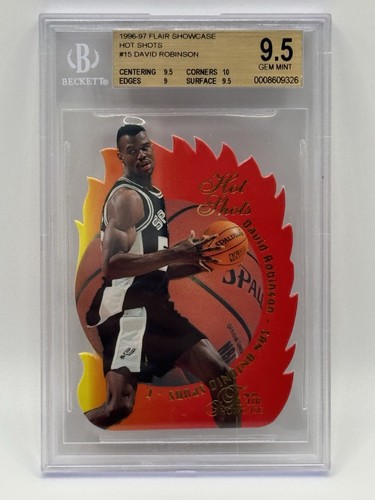 1996-97 Flair Showcase Hot Shots #15 David Robinson Spurs HOF BGS 9.5 - Foto 1 di 2