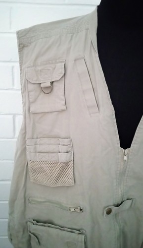 Rothco Outback Safari Hunting Vest Men's 3XL Khaki Canvas Mesh Vented Zipper EXC - Picture 2 of 11