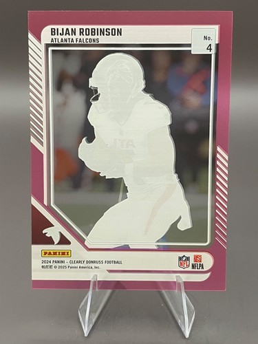 2024 Donruss Clearly BIJAN ROBINSON Pink Parallel Acetate Card #4 Falcons - Picture 2 of 5