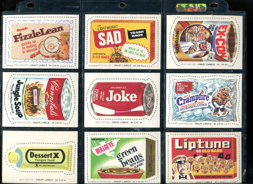 1979 CRAZY LABELS COMPLETE(64) STICKER SET & WRAPPER PACK FRESH WITH VARIATIONS - Picture 1 of 1