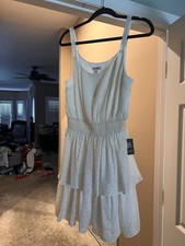 Express White And Gold Sleeveless Dress, NWT, Size Small