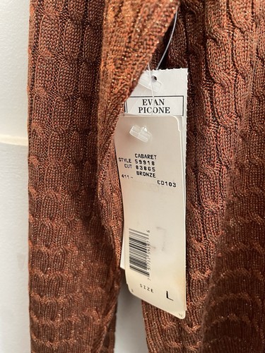 Evan Picone Damen Strickjacke Größe L Kupfer Zopfmuster - Bild 4 von 4