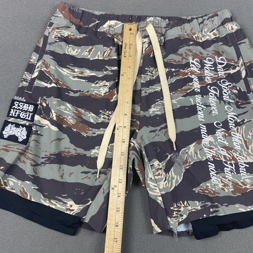 Darc Sport Shorts Mens Medium Camo Athletic Wolves Numbered 1000 Gym Lined - Picture 6 of 12