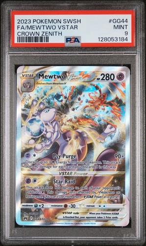Pokemon Mewtwo VSTAR Crown Zenith Galarian Gallery Alternative Art #GG44 PSA 9 - Picture 3 of 4