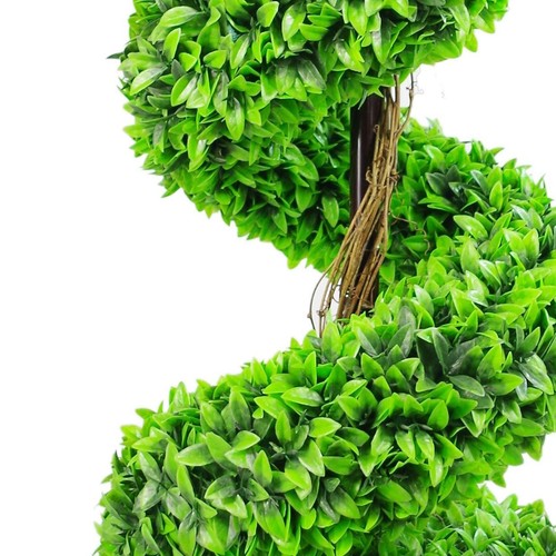 Large Artificial Spiral Tree Topiary with Decorative Planter 90cm Green - Picture 8 of 11