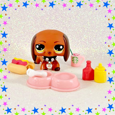    Littlest Pet Shop   LPS Dachshund 992 dog Hotdog w/ accessories