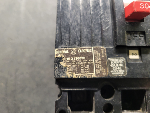 GE THED 136030 Breaker. - Picture 2 of 5