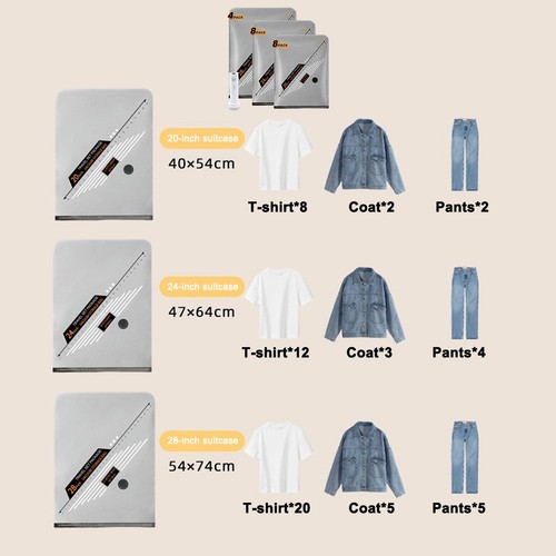 20 PCS Vacuum Storage Bags With Manual Pump For Efficient Travel Packing - Picture 8 of 10