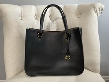 Coach Tyler Carryall 28 C3460 Leather Tote Bag Black Pebble