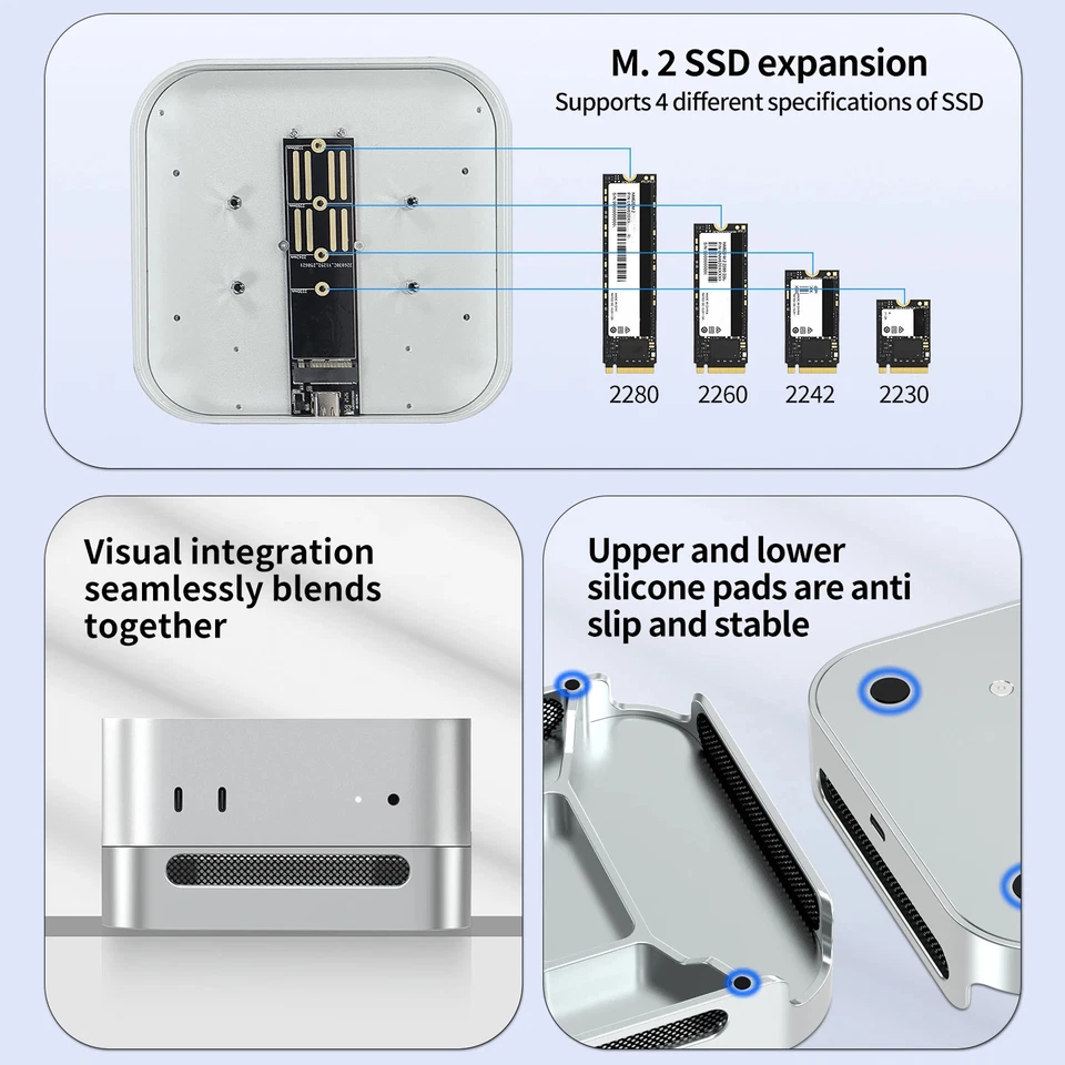 Cooling Bracket USB-C Solid State Drive Dock Stand for Mac mini M4/M4 Pro Mount - Image 4 of 4