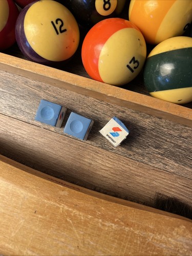 Vintage Pool Ball Set Complete 16 Balls - Triangle Rack - Cushion Brush - Bild 4 von 8