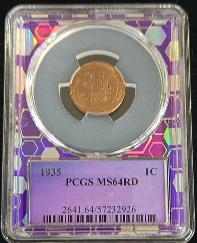 1935 Lincoln Wheat Cent 1c PCGS MS 64 RD Brilliant Uncirculated