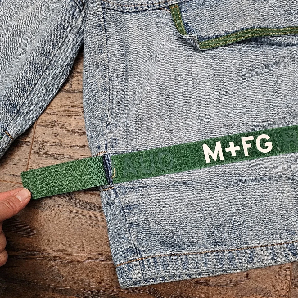 Pantalones Cortos De Colección Marithe Francois Girbaud Para Hombres 36 Denim Cinta Transbordador Pantalones de mezclilla Sueltos Y2K Foto 2 de 4