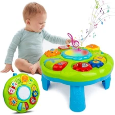 Baby Toys 6-12 Months, Baby Activity Table Center, Musical Toys for Infant To...