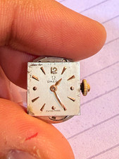 OMEGA Swiss Made Square Mechanical Manual-Wind Movement Dial Hand Crown 18k GOLD