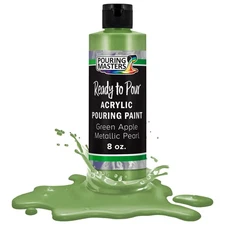 Pouring Masters Green Apple Metallic Pearl 8-Ounce Acrylic Pouring Paint