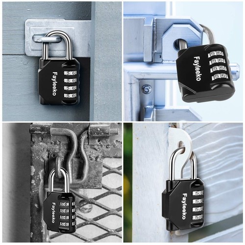Combination Lock, 4 Digit Padlock for School Gym Sports Locker, Fence, Toolbo... - Picture 7 of 7