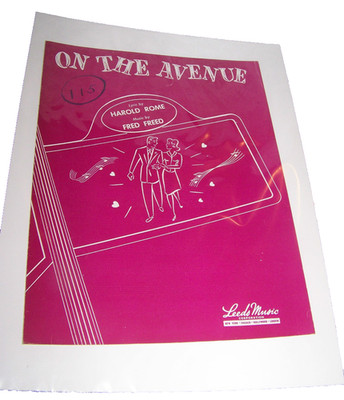 Vintage Old Paper Sheet Music 1947 ON THE AVENUE Fred Freed Harold Rome