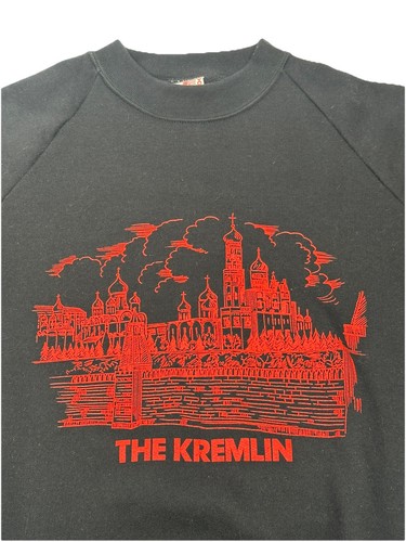 VINTAGE 1980s/90’s The Kremlin Russia USSR Moscow Black Sweatshirt Size L - Picture 3 of 10