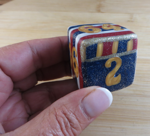 Jena's Handmade Backgammon Patriotic USA Doubling Cube One of A Kind #401 - Picture 13 of 15