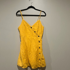 American Eagle Outfitters Sunlit Yellow Buttoned Mini Dress