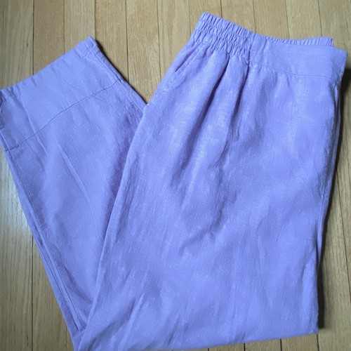 Lane Bryant schmale Knöchelhose zum Überziehen Leinenmischung helllila Strandhose Damengröße 20 - Bild 2 von 10