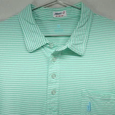 Johnnie-O Polo Shirt Mens XL Green White Stripe Cotton Soft Oakhurst Golf